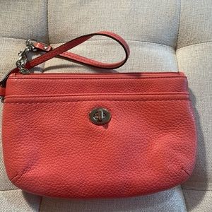Leather Coach Wristlet